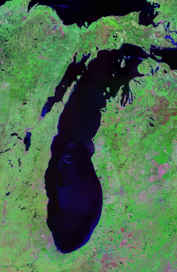 satelite view of Lake Michigan