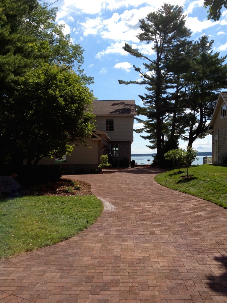 brick walkway to back of house