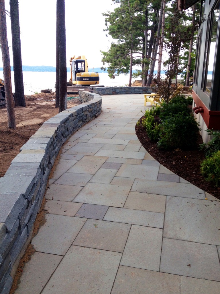 landscaped walkway overlooking the bay