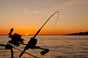 Charter fishing on Lake Michigan