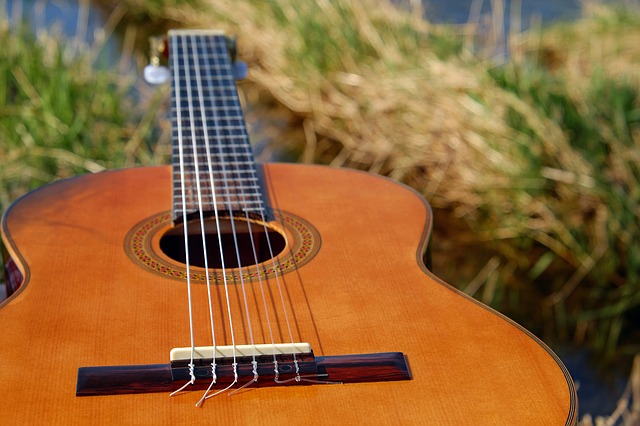 musicians play guitar