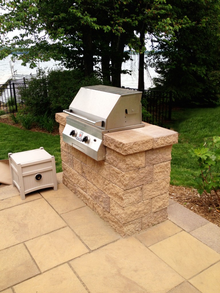 built-in grill on patio