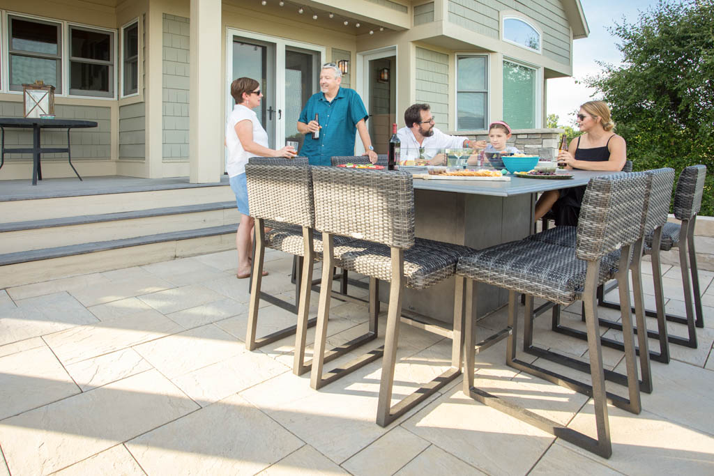 family dinner outside