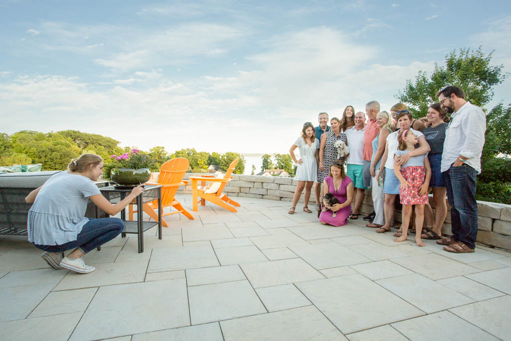 family photo on patio