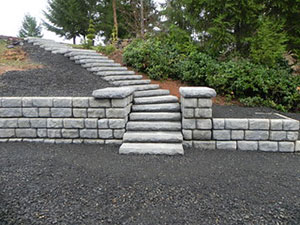 stairway retaining wall