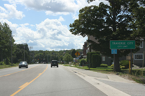 Traverse City Michigan city limits sign